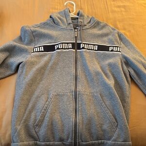 Puma Heather Gray Full-Zip Hoodie